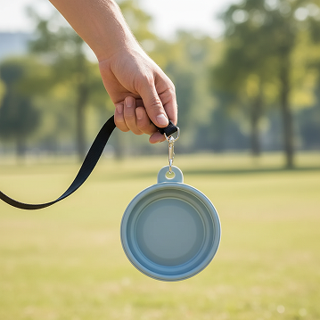 Prenosna zložljiva posoda za pse – Modra