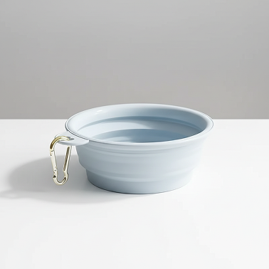 Prenosna zložljiva posoda za pse – Modra (350 mL)